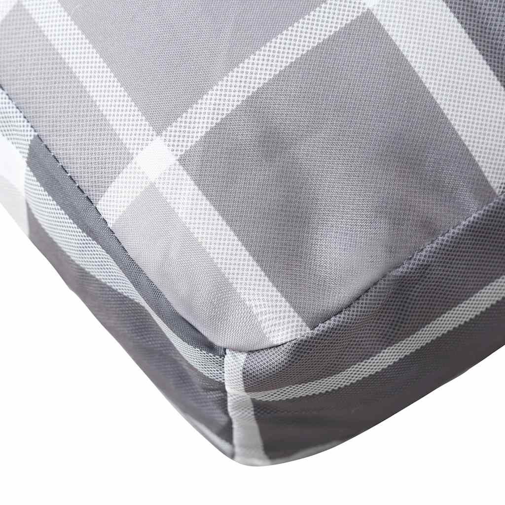 Poduška na palety šedá károvaná 120 x 40 x 12 cm textil