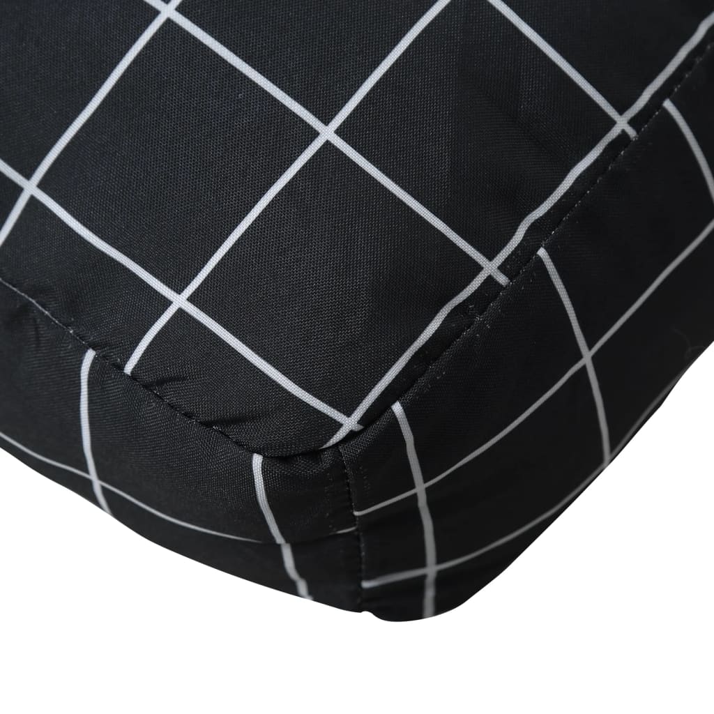 Podušky na palety 2 ks černé kárované textil