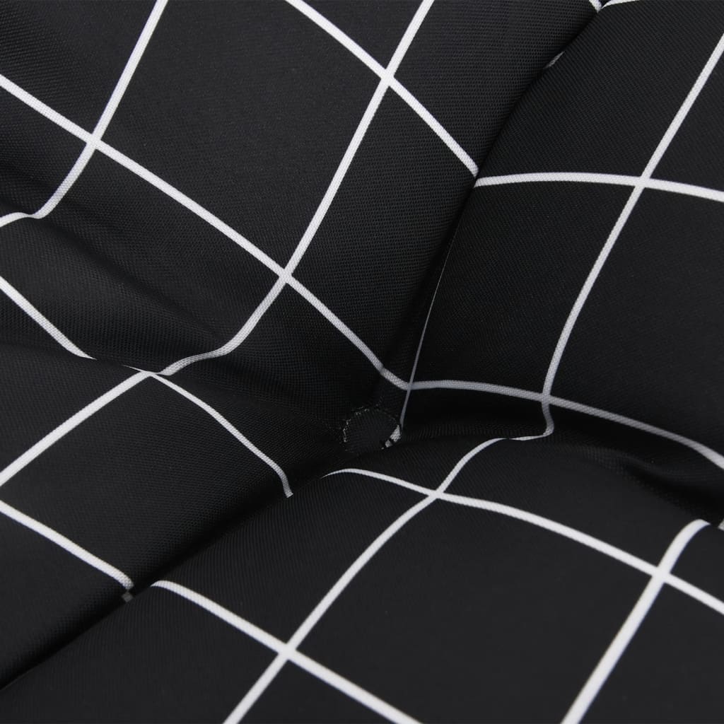 Podušky na palety 2 ks černé kárované textil