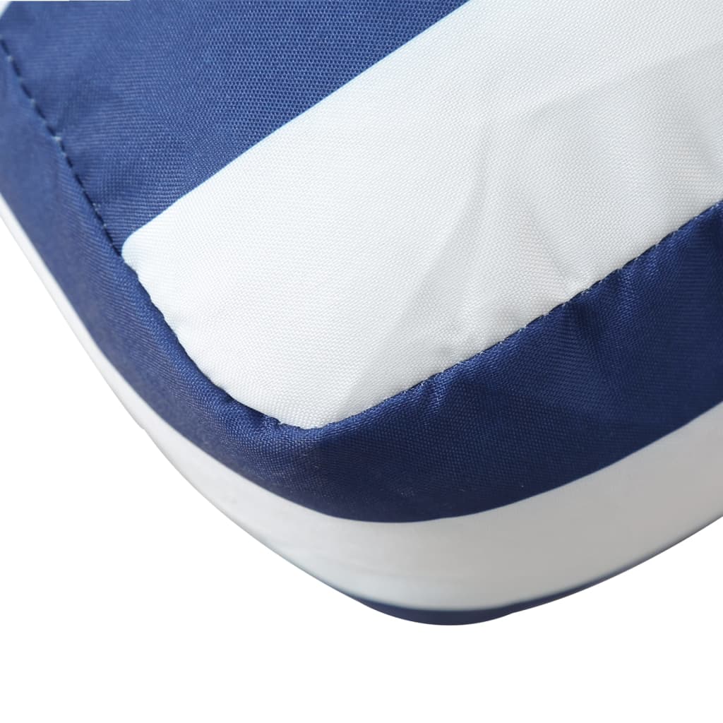 Podušky na palety 2 ks modré a bílé pruhy textil