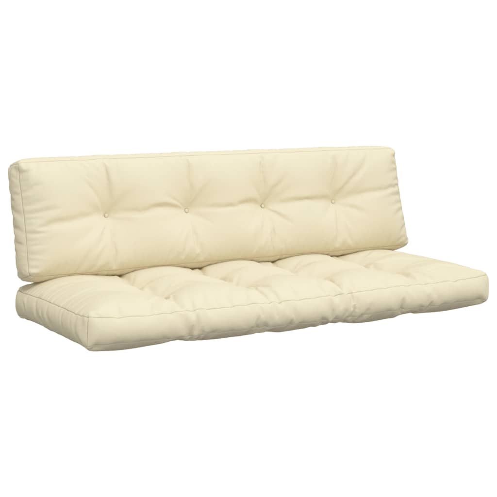 Podušky na palety 2 ks krémové textil