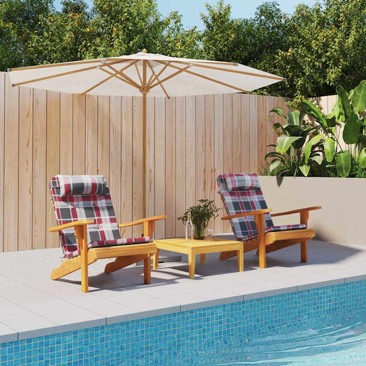 Polštář na židli 2 pcs Vzor červená kostka 58 x 77 x 4.5 cm