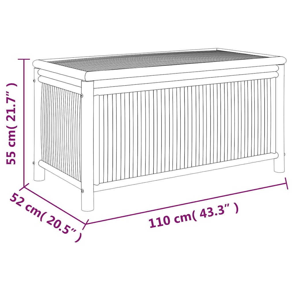 Zahradní úložný box 110 x 52 x 55 cm bambus