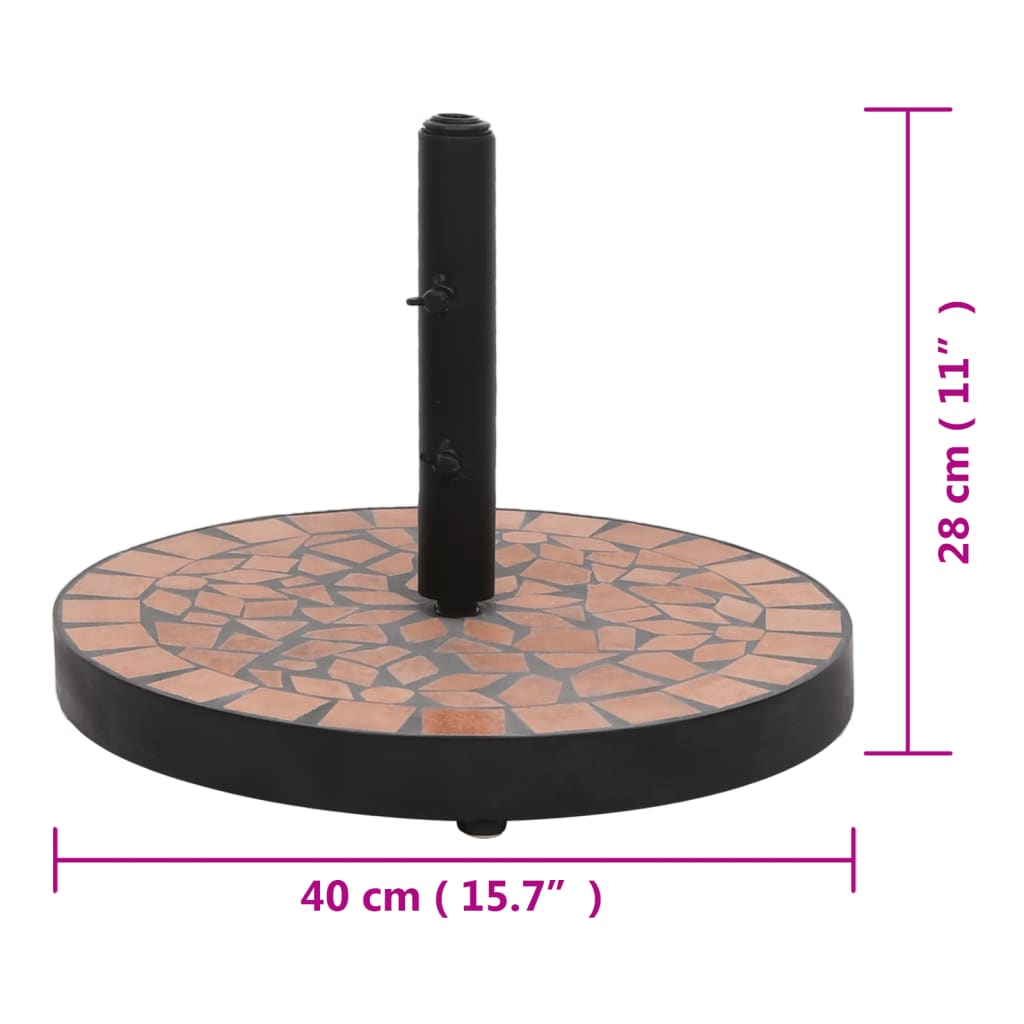 Základna na slunečník terakotová kulatá 12 kg