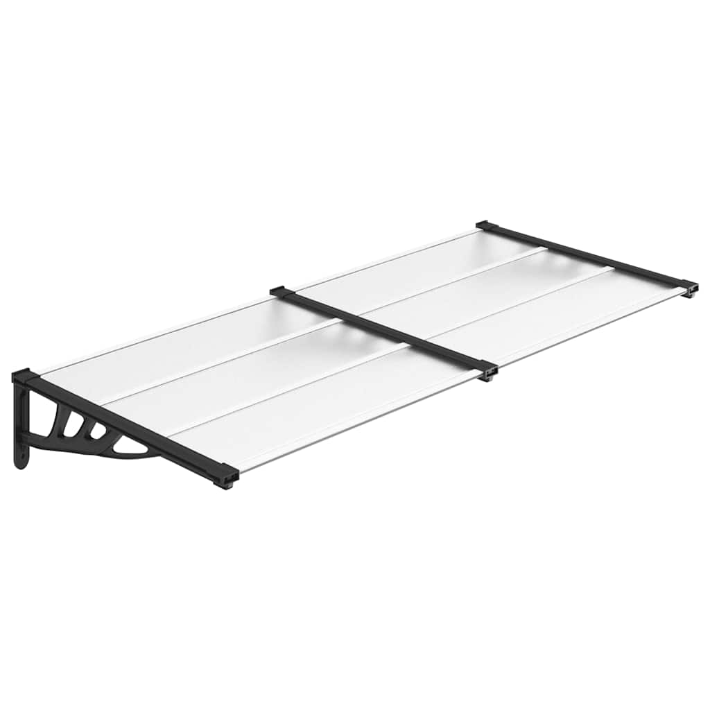 Vchodová stříška černá a průhledná 199 x 90 cm polykarbonát