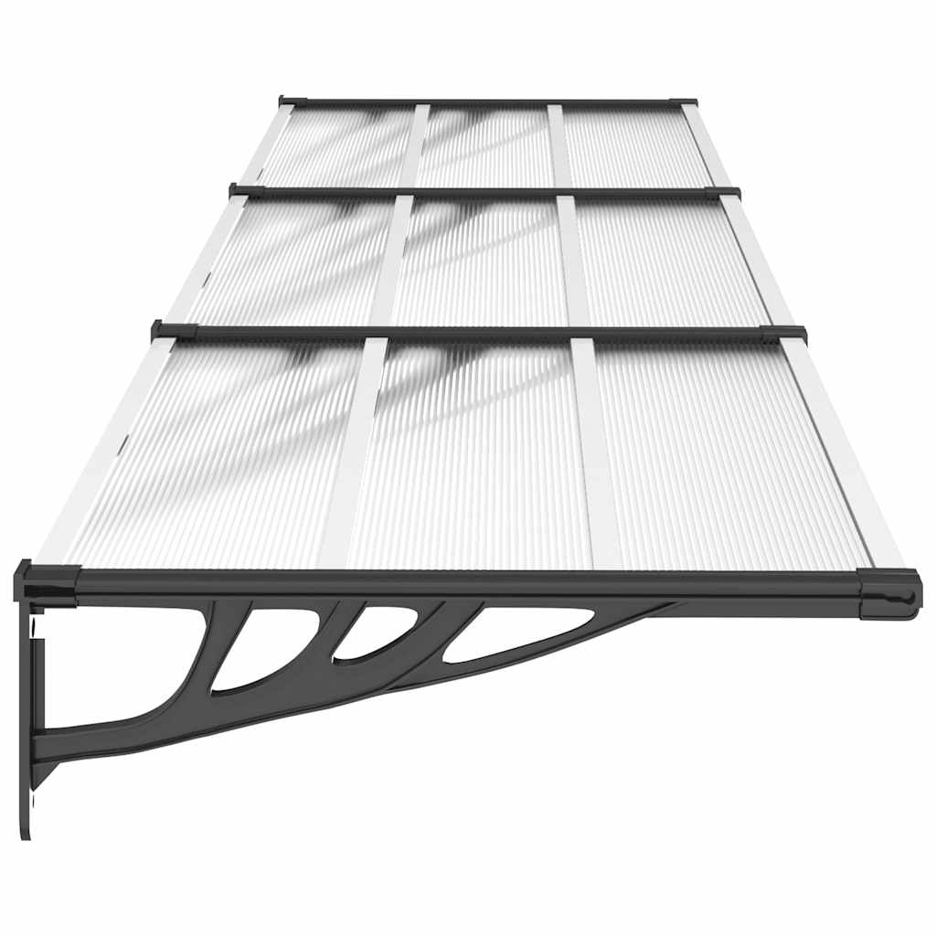 Vchodová stříška černá a průhledná 358,5 x 90 cm polykarbonát