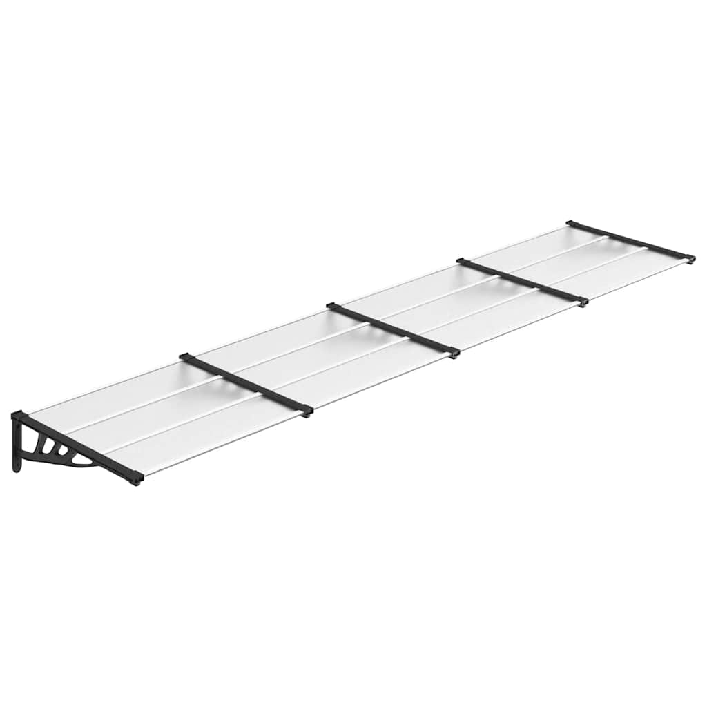 Vchodová stříška černá a průhledná 396 x 90 cm polykarbonát