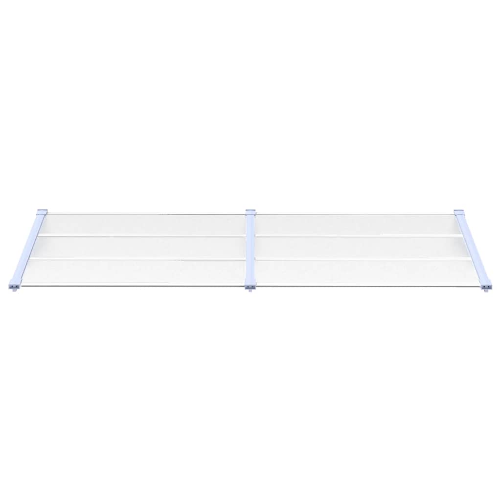 Vchodová stříška šedá a průhledná 239 x 90 cm polykarbonát