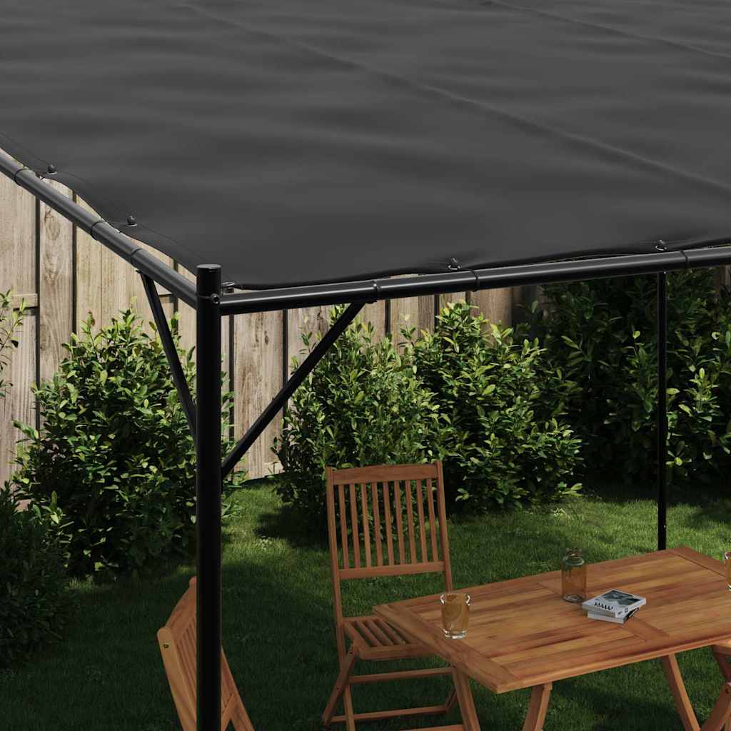 Stříška antracitová 4 x 4 m 180 g/m² textil a ocel