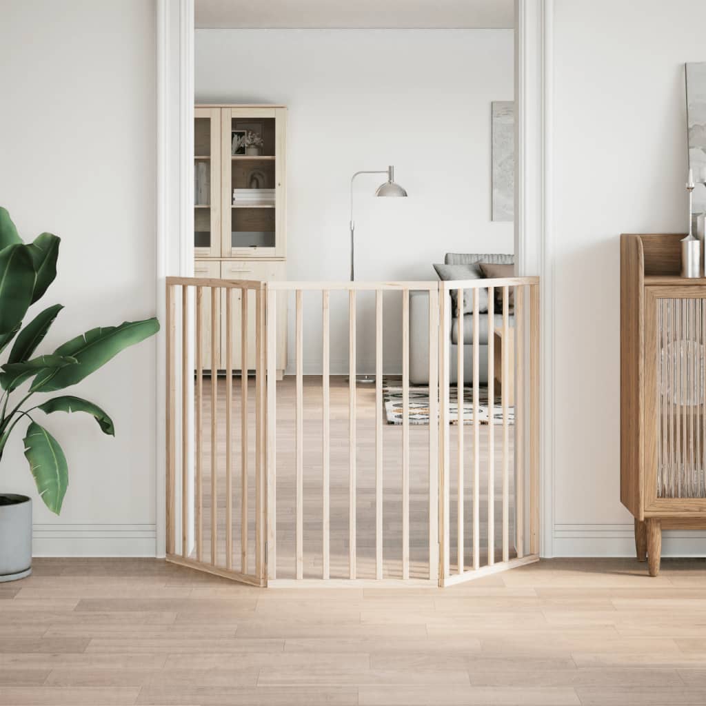 Skládací psí branka, 3dílná, 150 cm, topolové dřevo