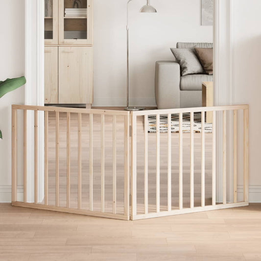Skládací psí branka 2dílná 160 cm topolové dřevo