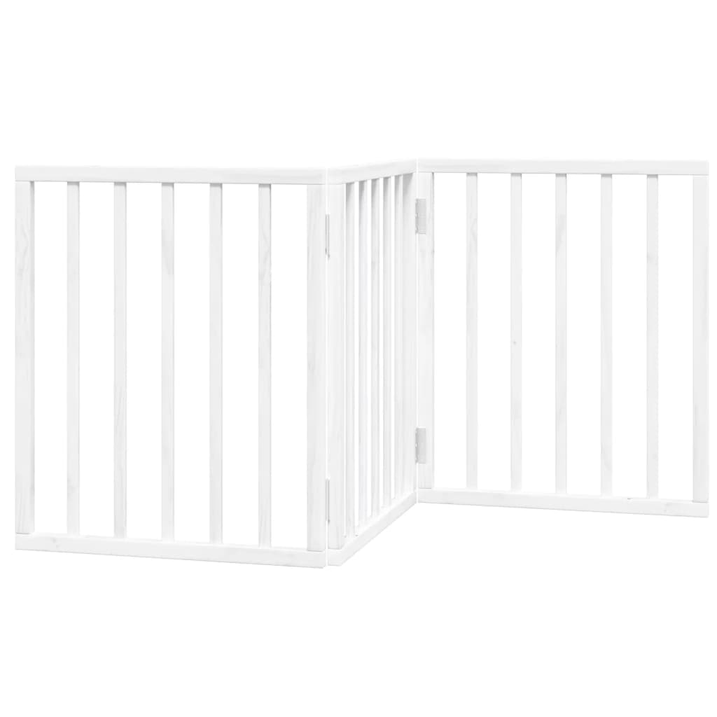 Zábrana pro psy skládací 3 panely bílá 150 cm topolové dřevo