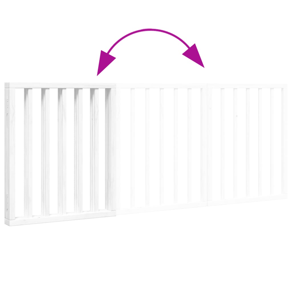 Zábrana pro psy skládací 3 panely bílá 150 cm topolové dřevo