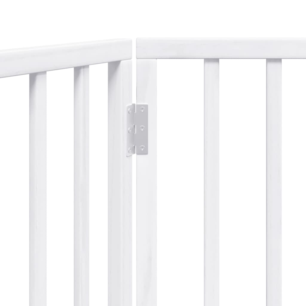 Skládací psí branka, 3dílná, bílá, 150 cm, topolové dřevo