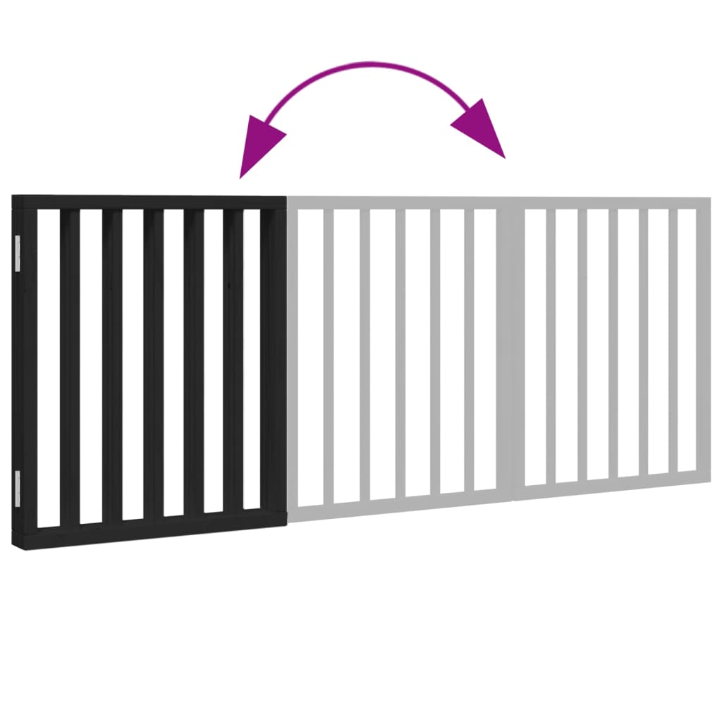 Zábrana pro psy skládací 3 panely černá 150 cm topolové dřevo