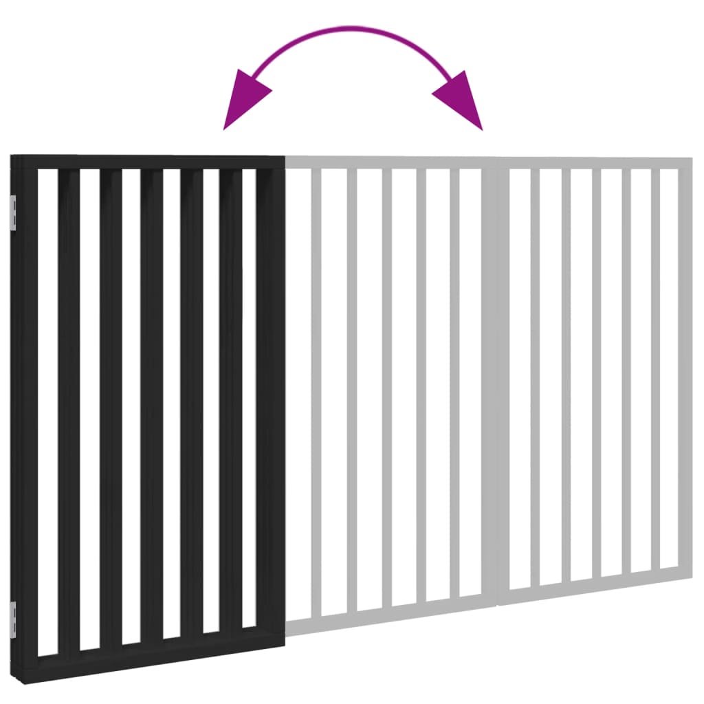 Zábrana pro psy skládací 3 panely černá 150 cm topolové dřevo