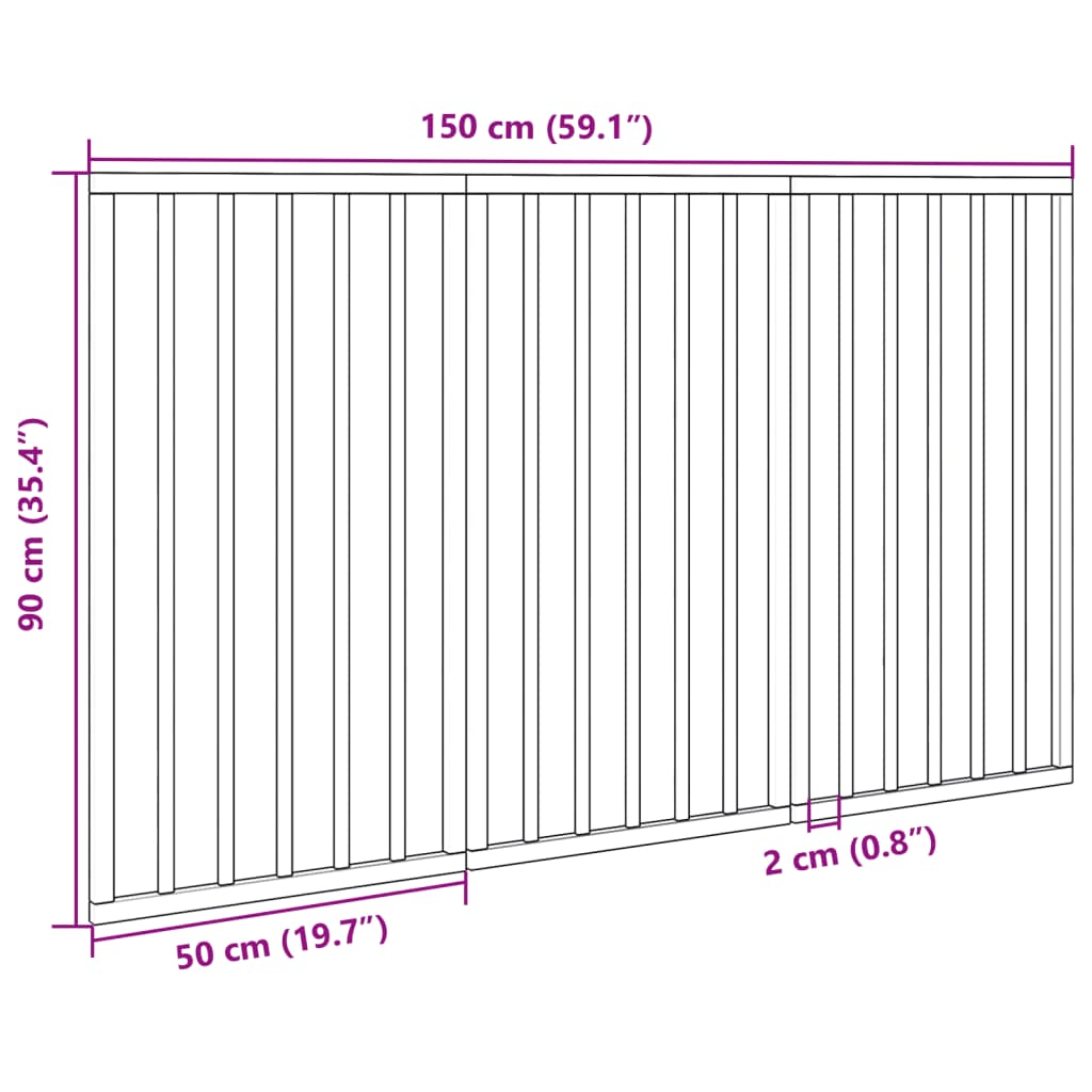 Zábrana pro psy skládací 3 panely černá 150 cm topolové dřevo