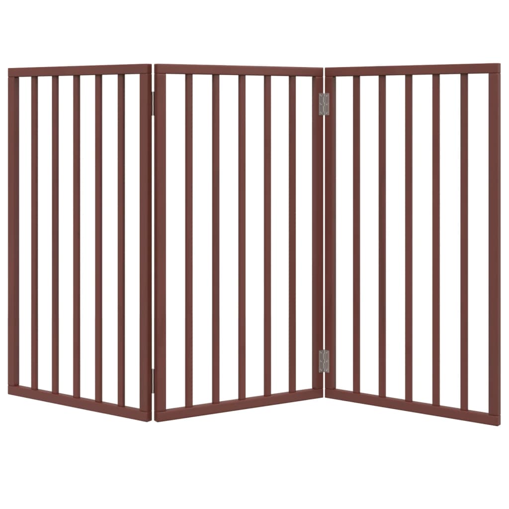 Zábrana pro psy skládací 3 panely hnědá 150 cm topolové dřevo
