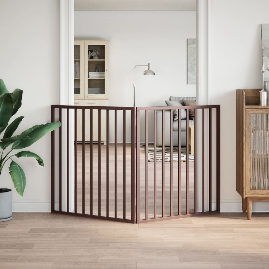 Zábrana pro psy skládací 2 panely hnědá 160 cm topolové dřevo