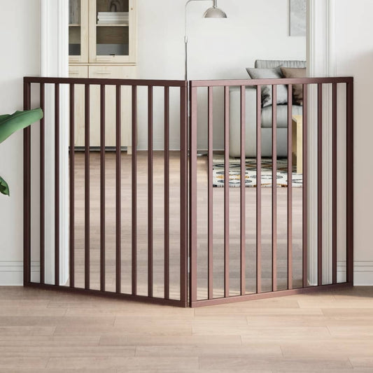 Zábrana pro psy skládací 2 panely hnědá 160 cm topolové dřevo