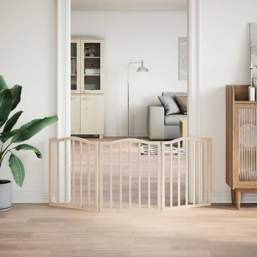 Zábrana pro psy skládací 3 panely 150 cm topolové dřevo