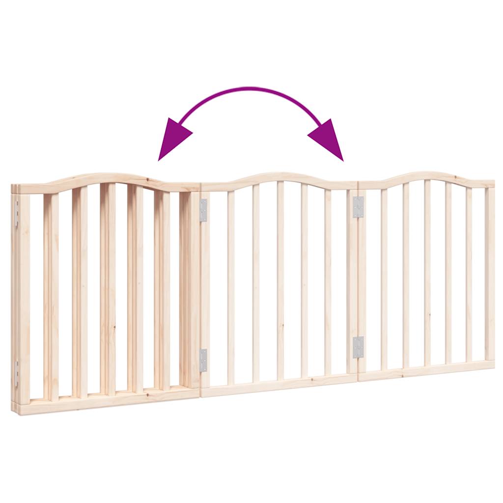 Zábrana pro psy skládací 3 panely 150 cm topolové dřevo