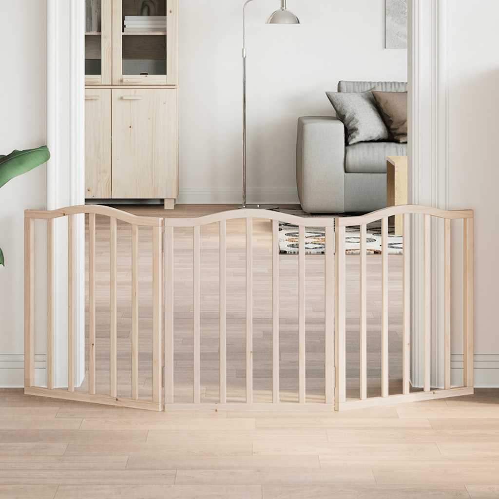 Zábrana pro psy skládací 3 panely 150 cm topolové dřevo