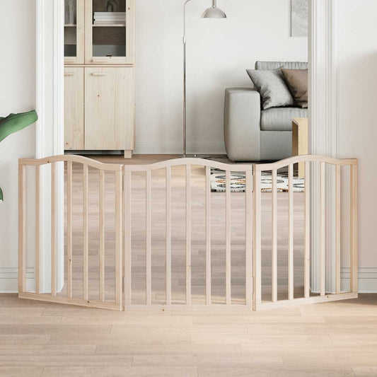 Zábrana pro psy skládací 3 panely 150 cm topolové dřevo