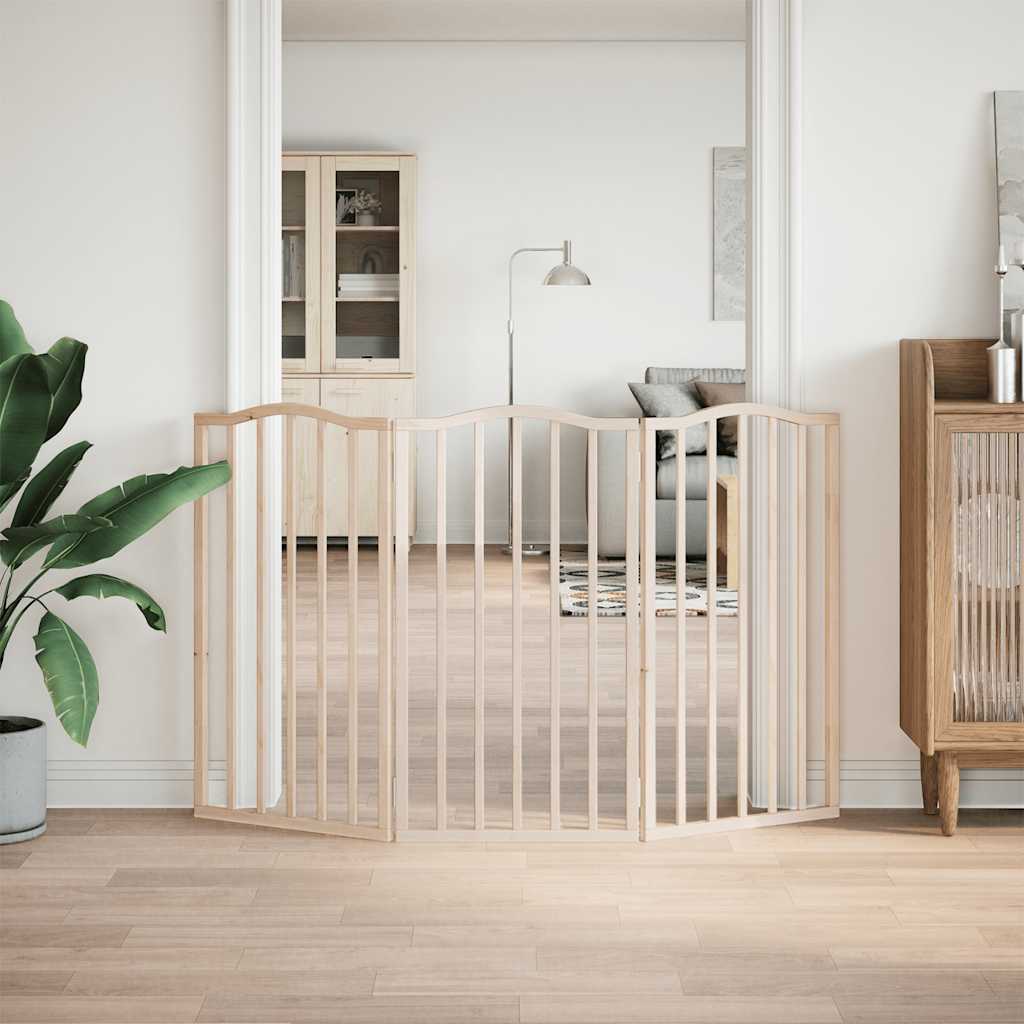 Zábrana pro psy skládací 3 panely 150 cm topolové dřevo