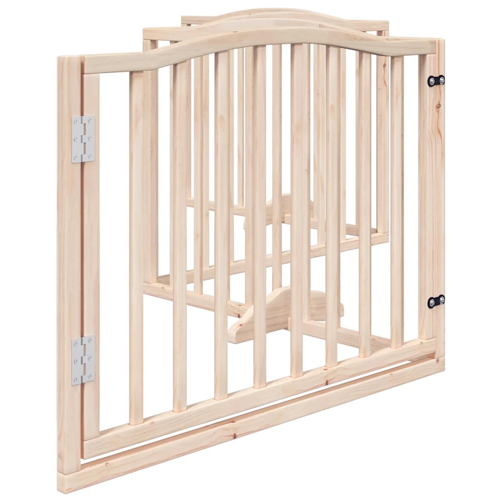 Zábrana pro psy s dvířky skládací 4 panely 320cm topolové dřevo