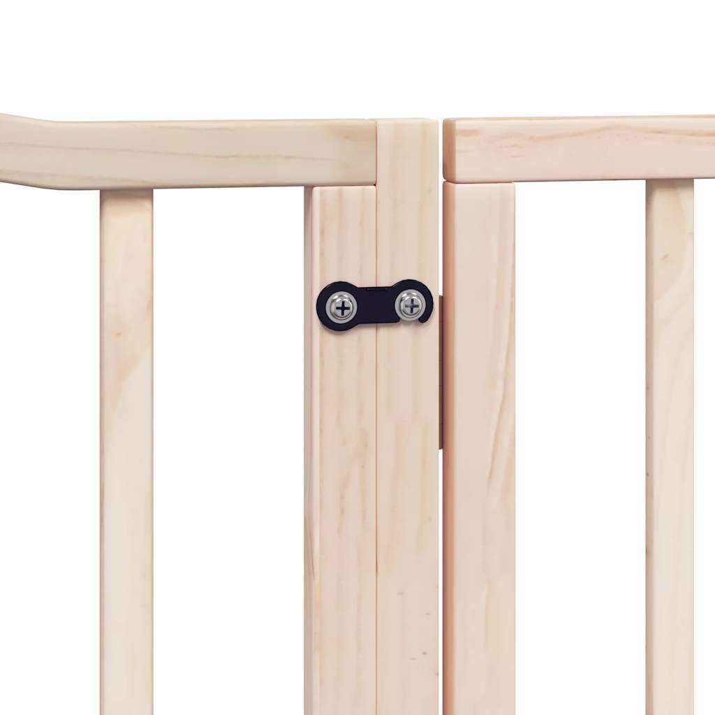 Zábrana pro psy s dvířky skládací 4 panely 320cm topolové dřevo
