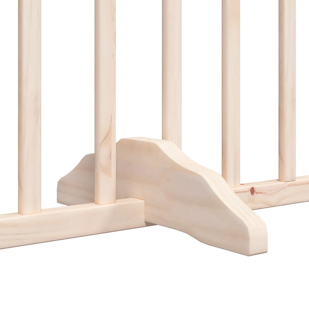 Zábrana pro psy s dvířky skládací 4 panely 320cm topolové dřevo