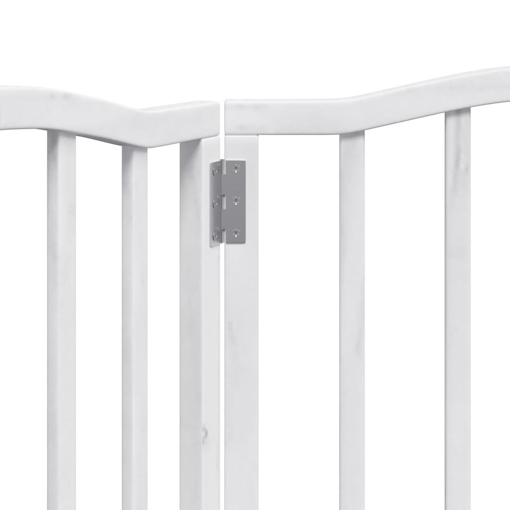 Zábrana pro psy skládací 3 panely bílá 150 cm topolové dřevo
