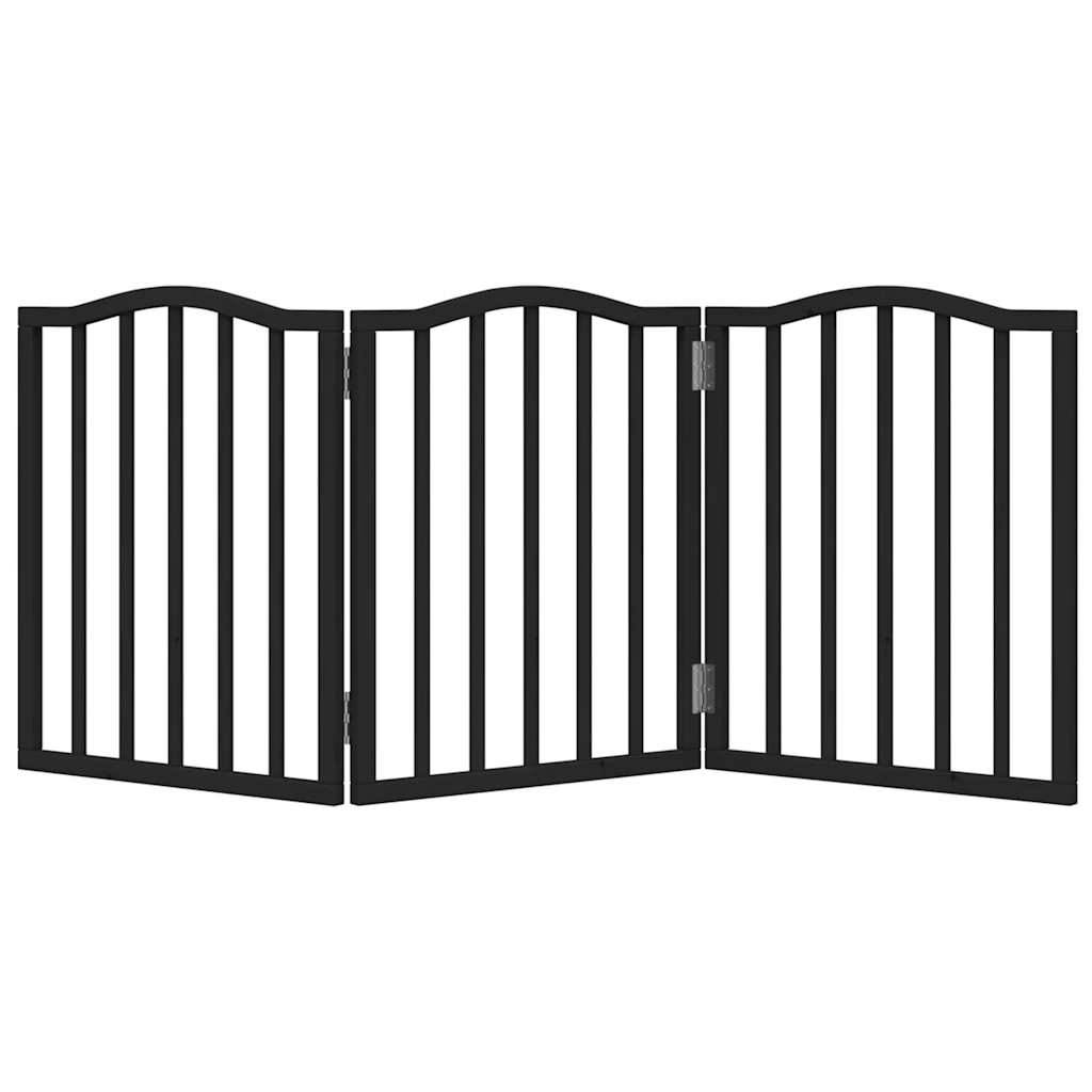 Zábrana pro psy skládací 3 panely černá 150 cm topolové dřevo
