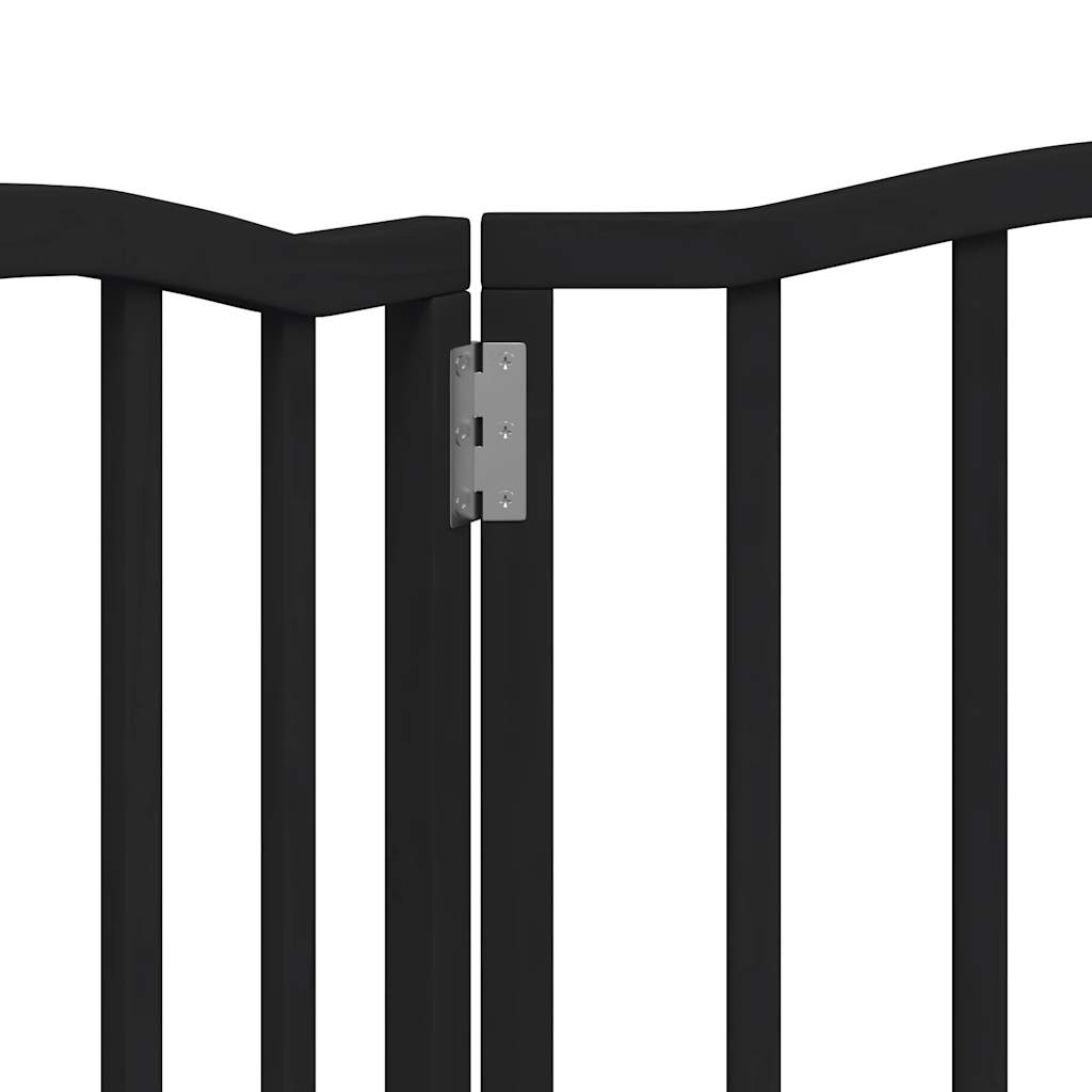 Zábrana pro psy skládací 3 panely černá 150 cm topolové dřevo