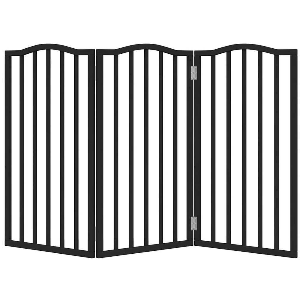 Zábrana pro psy skládací 3 panely černá 150 cm topolové dřevo