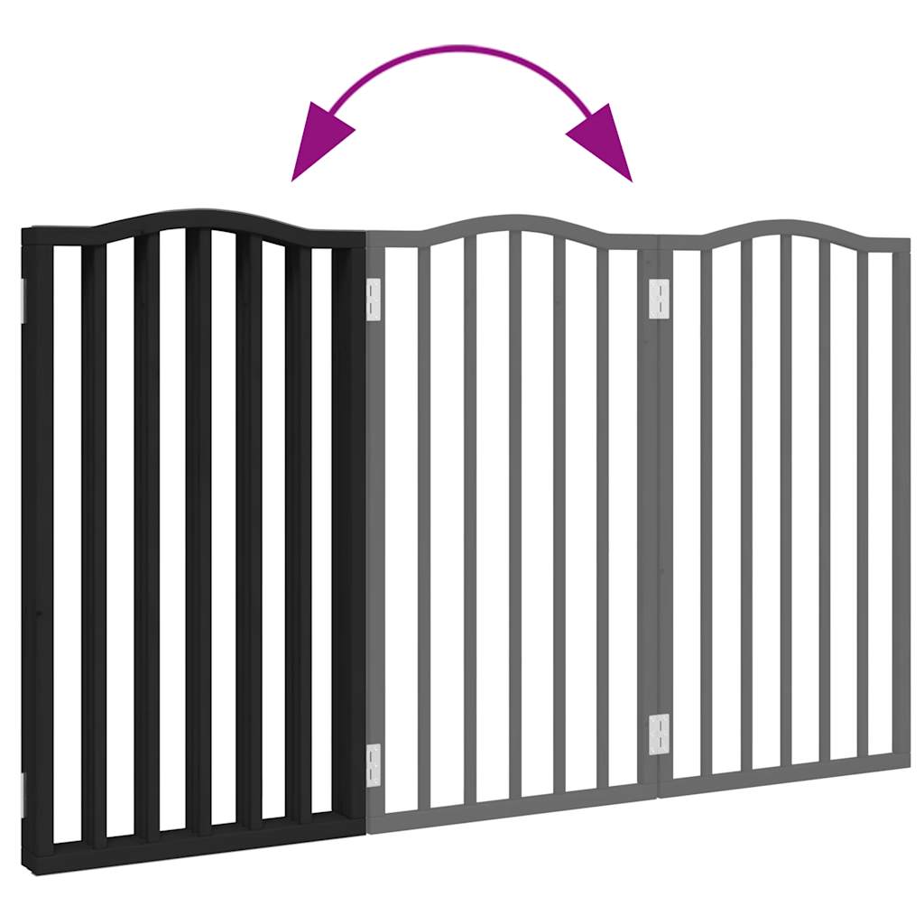 Zábrana pro psy skládací 3 panely černá 150 cm topolové dřevo