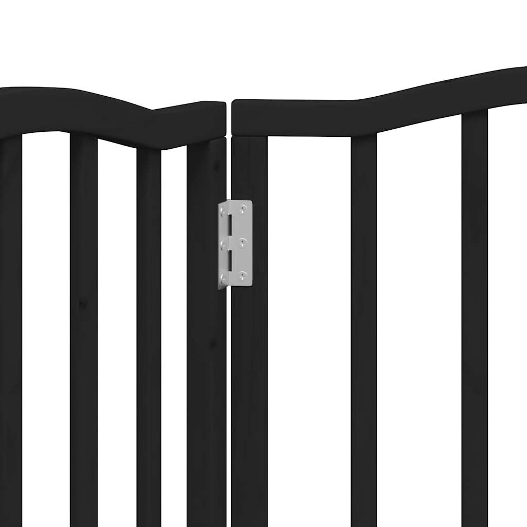 Zábrana pro psy skládací 3 panely černá 150 cm topolové dřevo