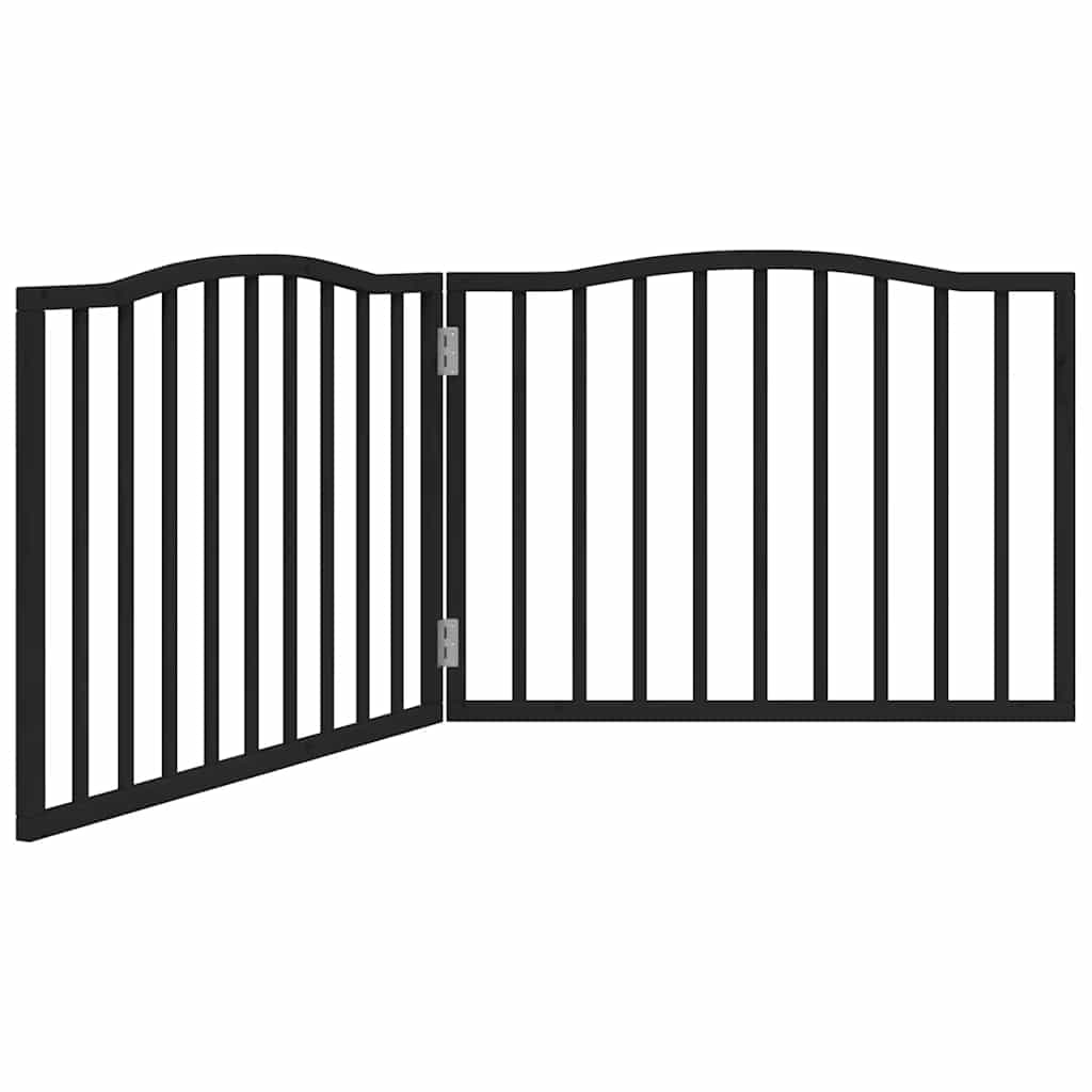 Zábrana pro psy skládací 2 panely černá 160 cm topolové dřevo