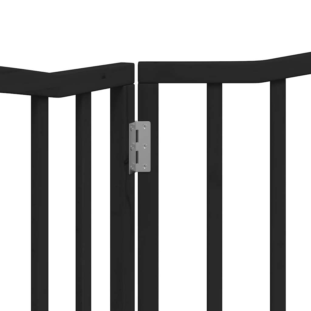 Zábrana pro psy skládací 2 panely černá 160 cm topolové dřevo