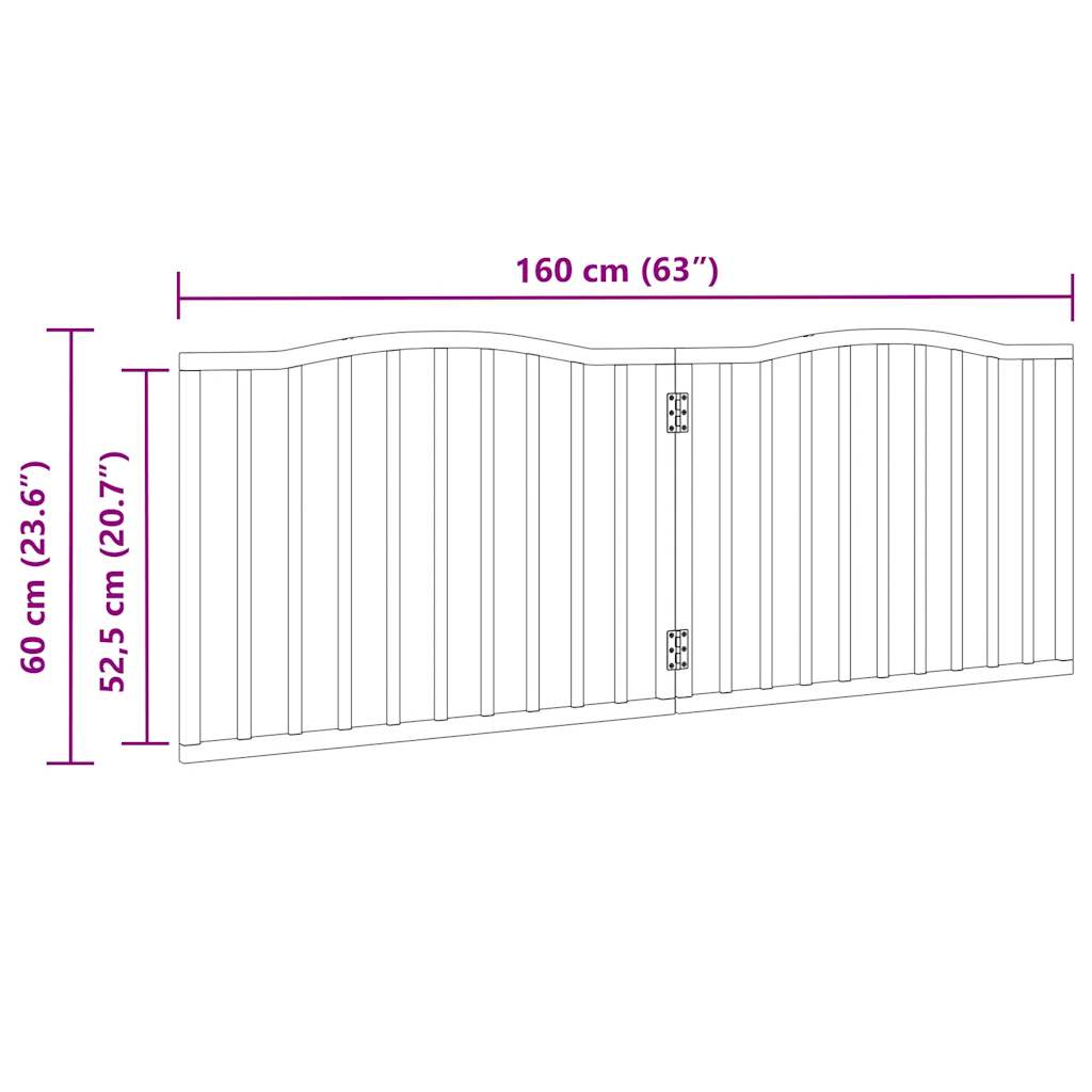 Zábrana pro psy skládací 2 panely černá 160 cm topolové dřevo
