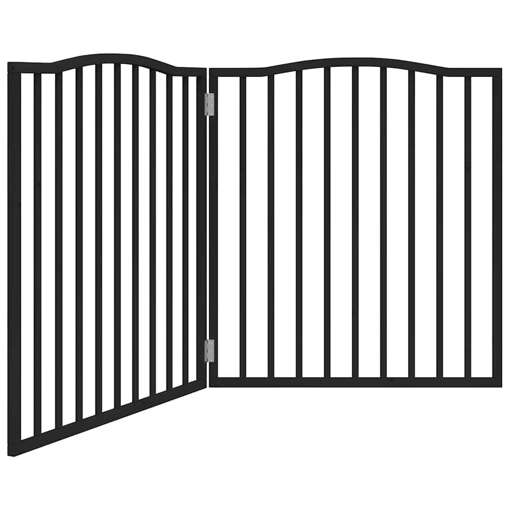 Zábrana pro psy skládací 2 panely černá 160 cm topolové dřevo