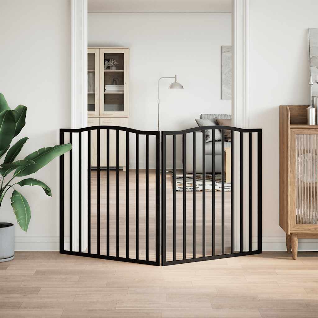 Zábrana pro psy skládací 2 panely černá 160 cm topolové dřevo