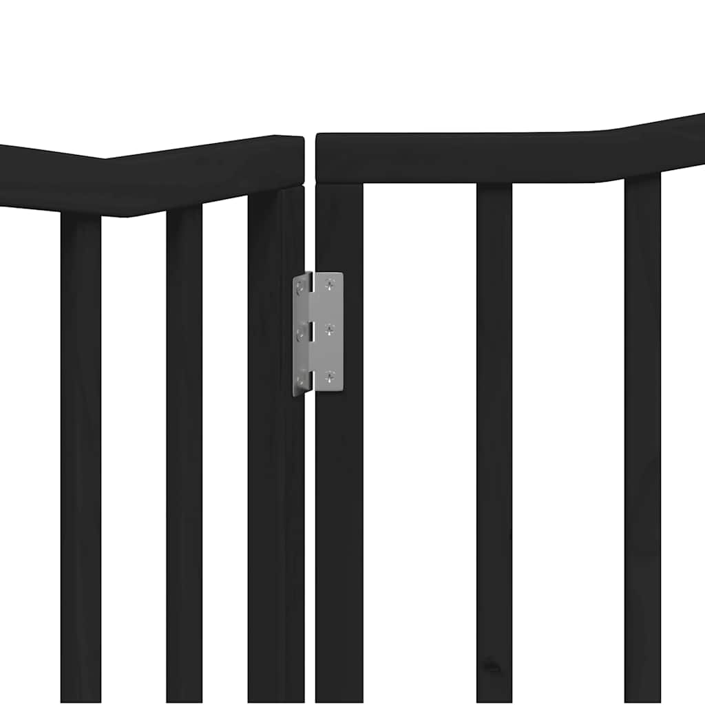 Zábrana pro psy skládací 2 panely černá 160 cm topolové dřevo