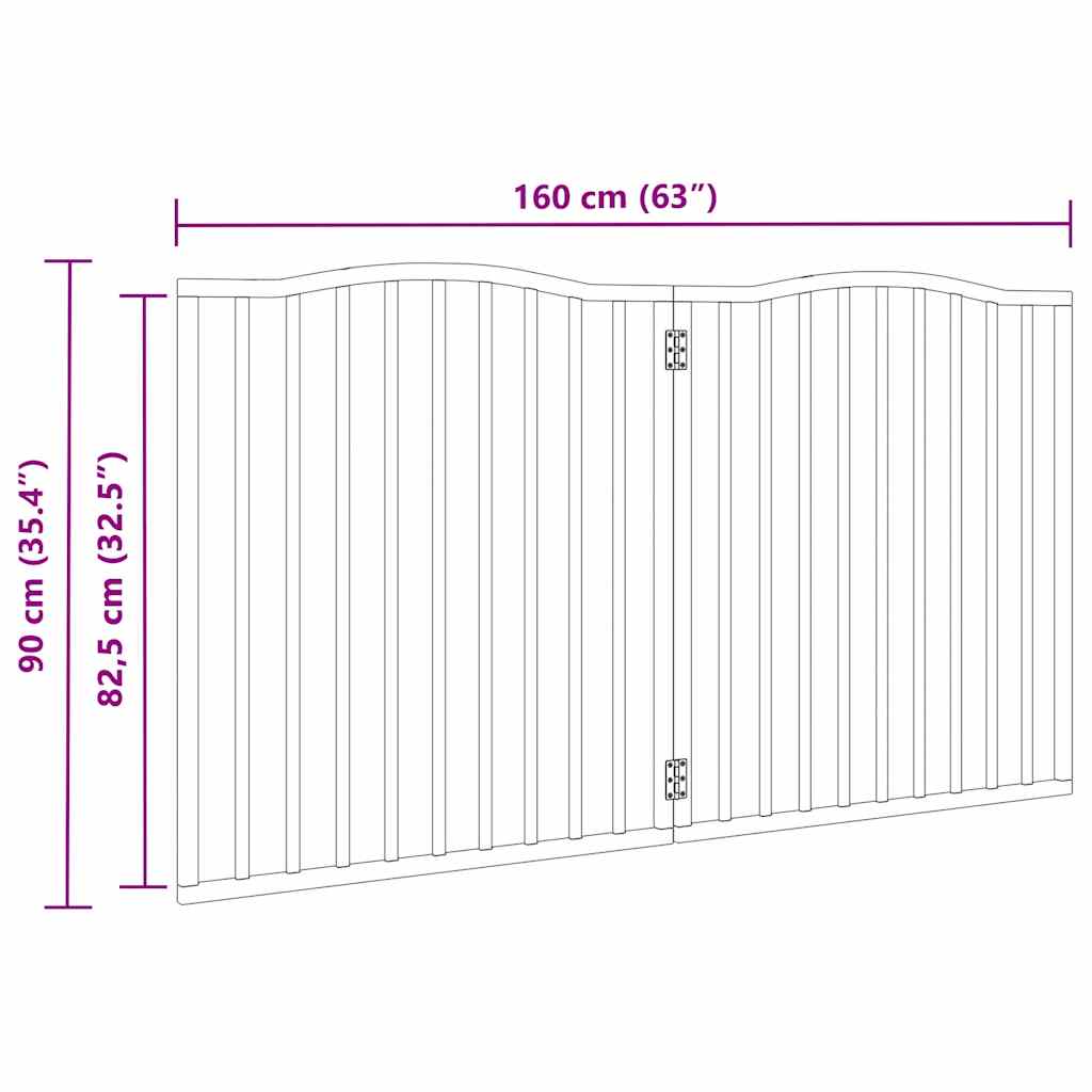 Zábrana pro psy skládací 2 panely černá 160 cm topolové dřevo