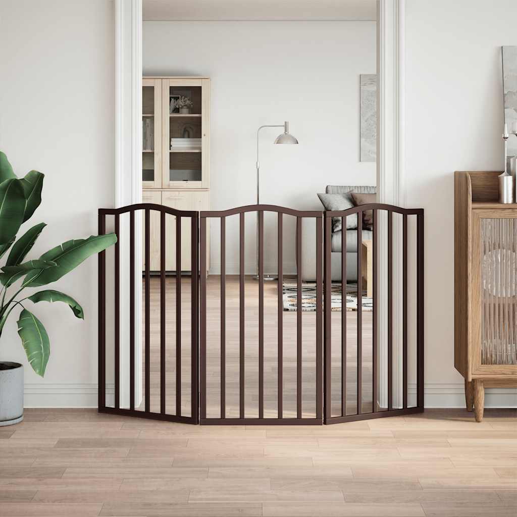Zábrana pro psy skládací 3 panely hnědý dub 150 cm topol