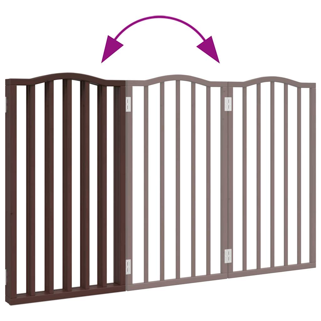 Zábrana pro psy skládací 3 panely hnědý dub 150 cm topol