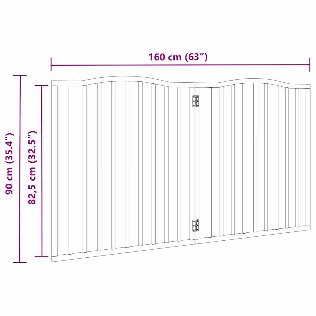 Zábrana pro psy skládací 2 panely hnědý dub 160 cm topol