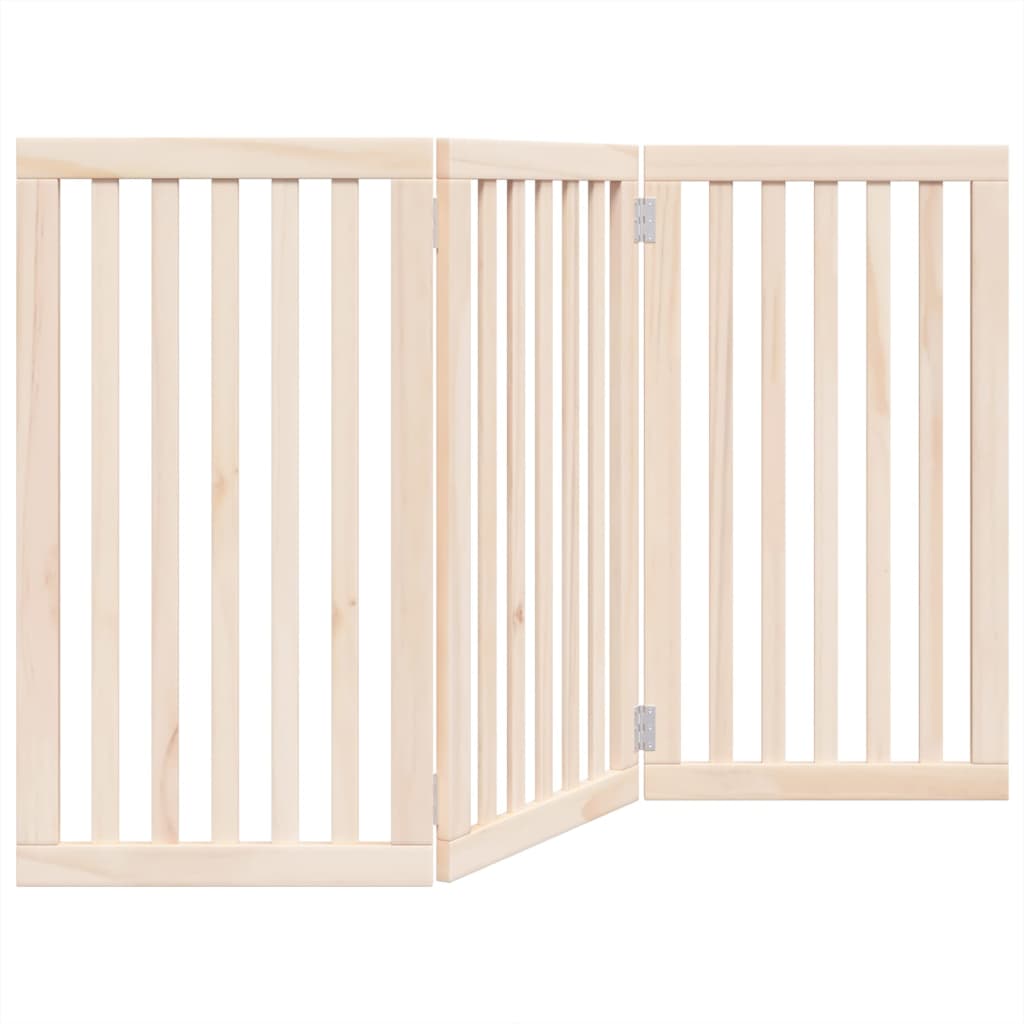Skládací psí branka, 3dílná, 150 cm, topolové dřevo