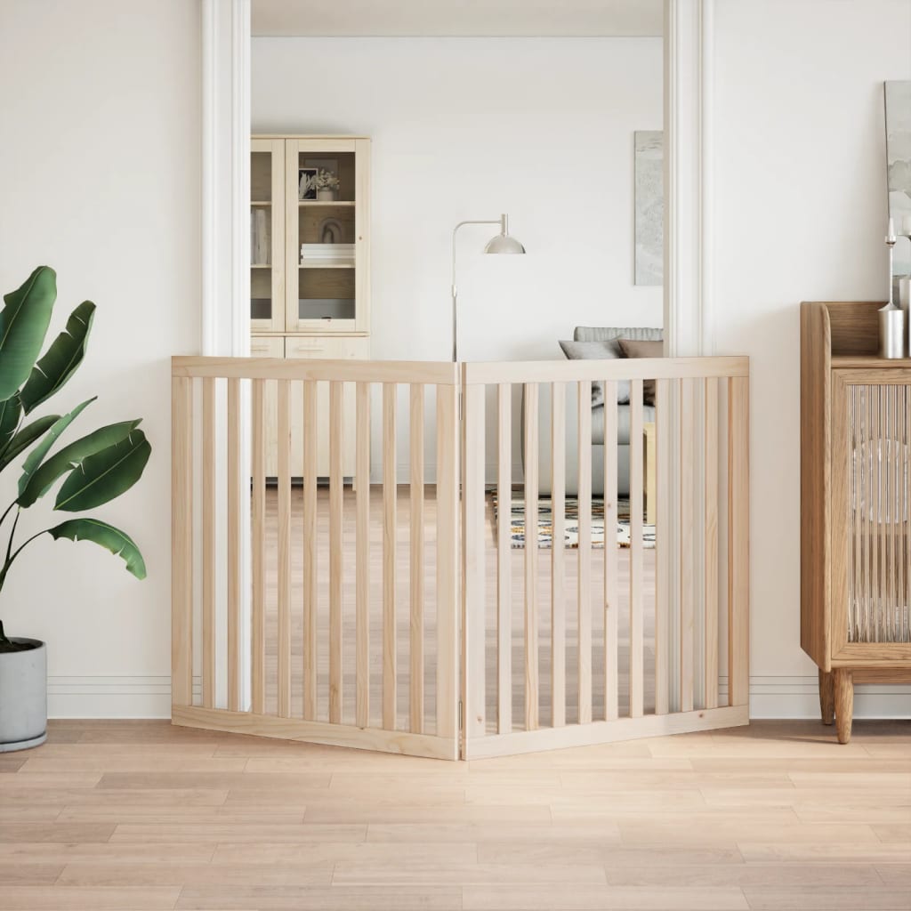 Zábrana pro psy skládací 2 panely 160 cm topolové dřevo